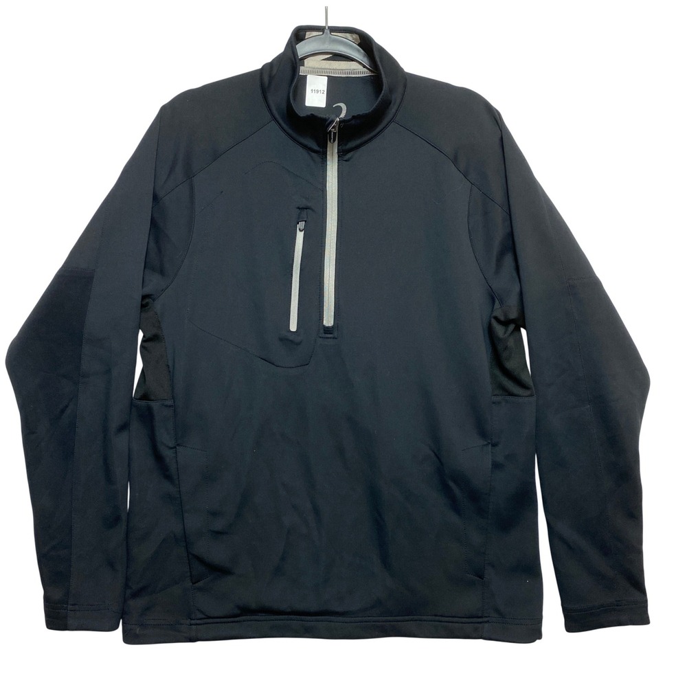 Zero Restriction Pullover Mens M Black Tour Series Quarter-Zip L330 Stretch